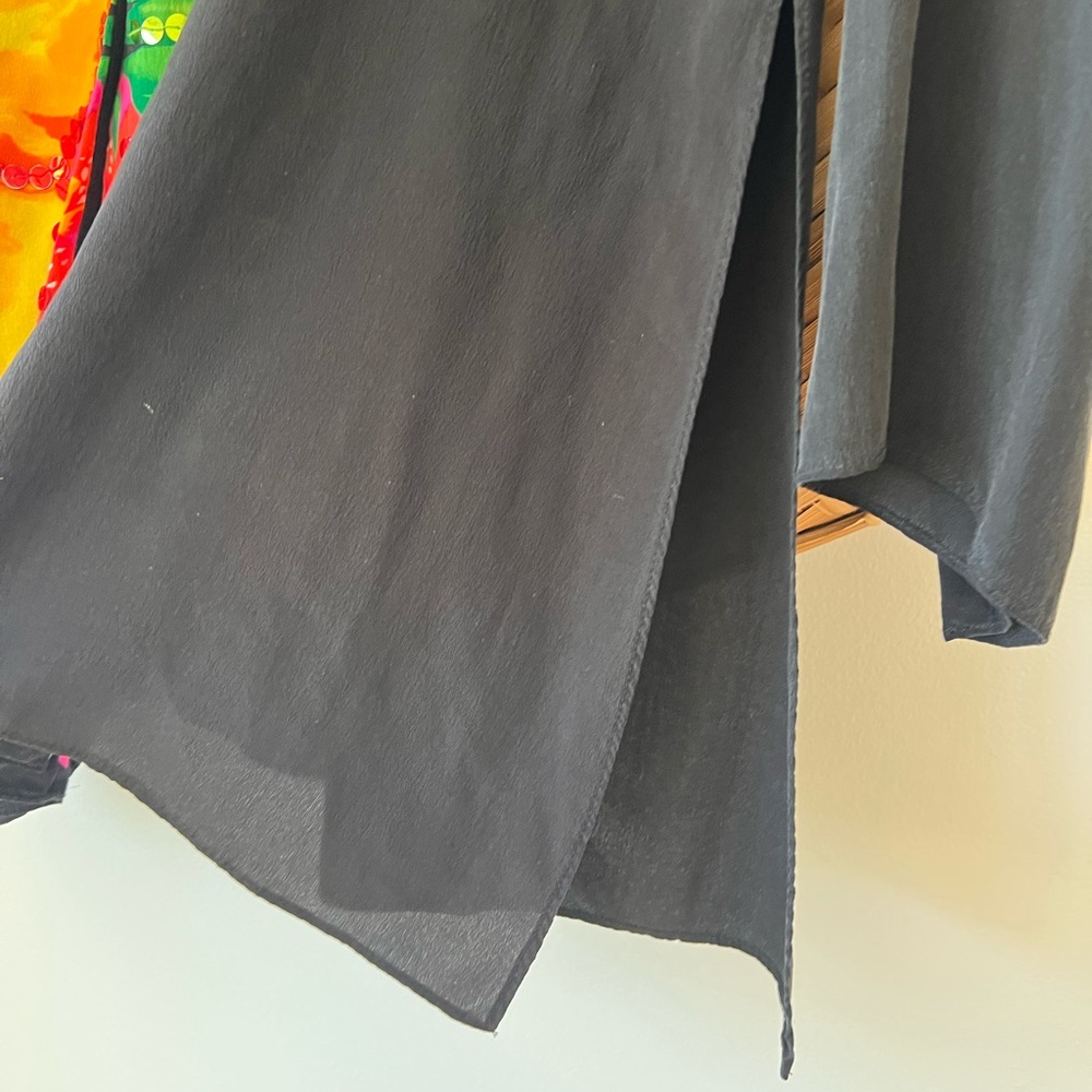 DIANE GILMAN 100% SILK TROPICAL PALMS RESORT-WEAR PANT SUIT W/ SEQUIN‎ DETAILING - Picture 6 of 14